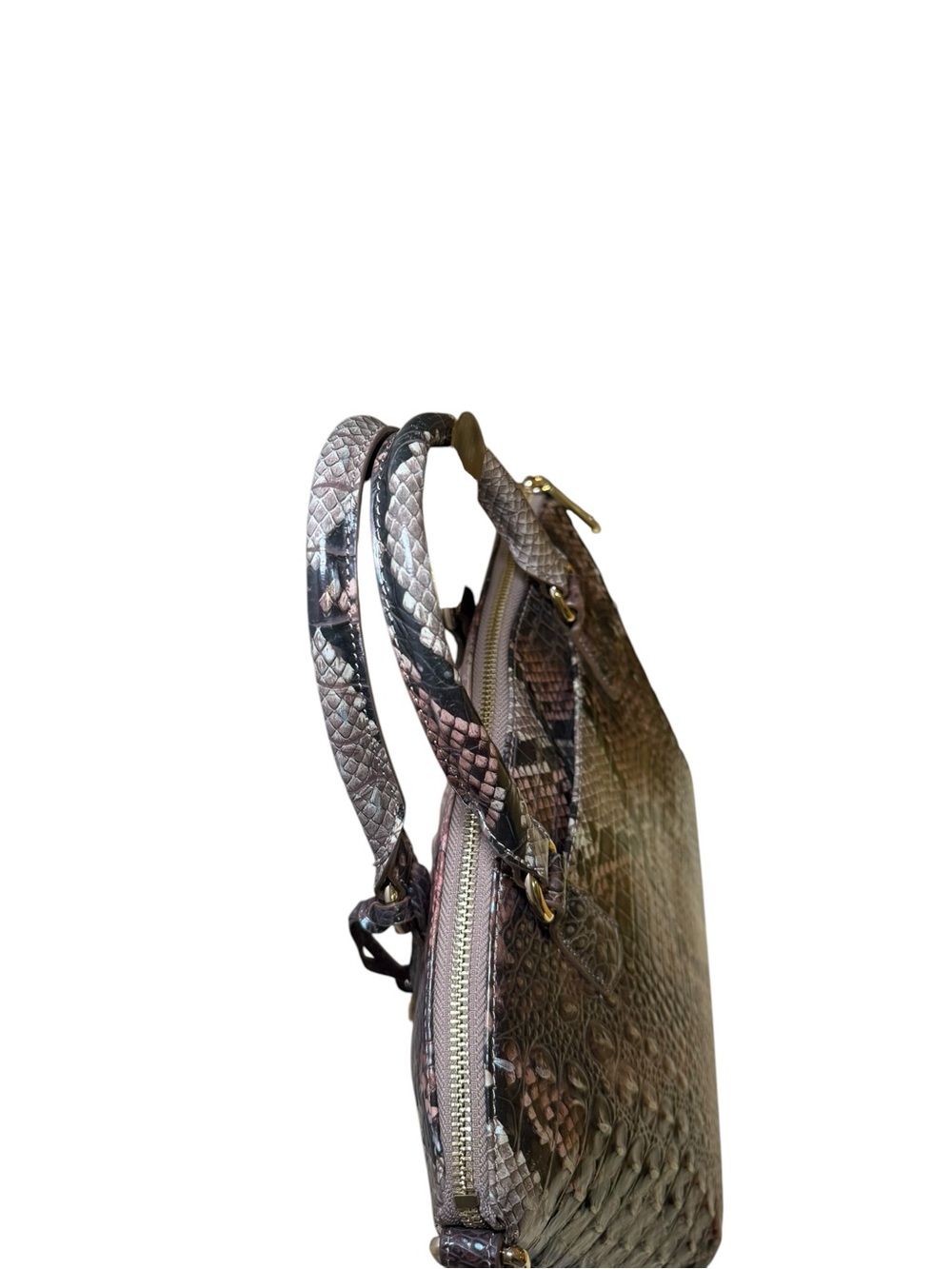 NWT Brahmin Large Duxbury Satchel in Truffle Python Ombre Melbourne - Picture 5 of 10